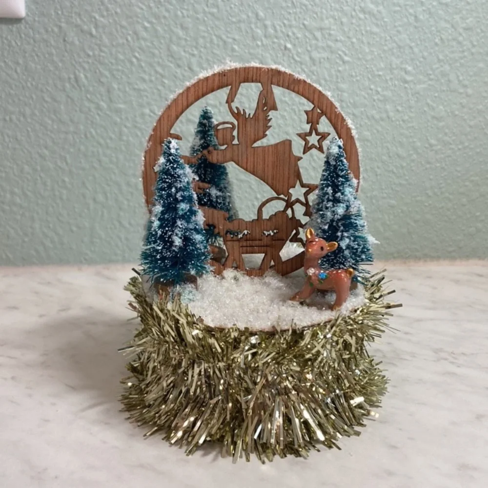 NEW Christmas Manger Woodland Scene Hamdmade